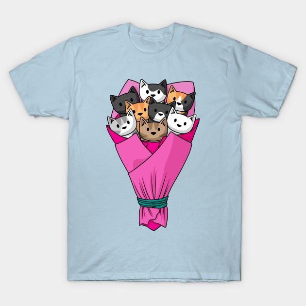 Cat bouquet T-Shirt by Doodlecats 